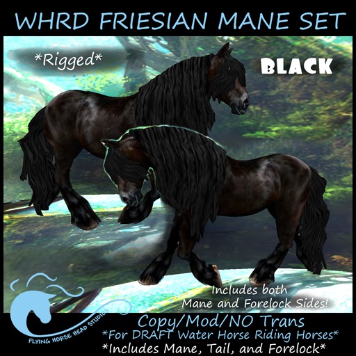 WH Riding Horse DRAFT Friesian Set -Black