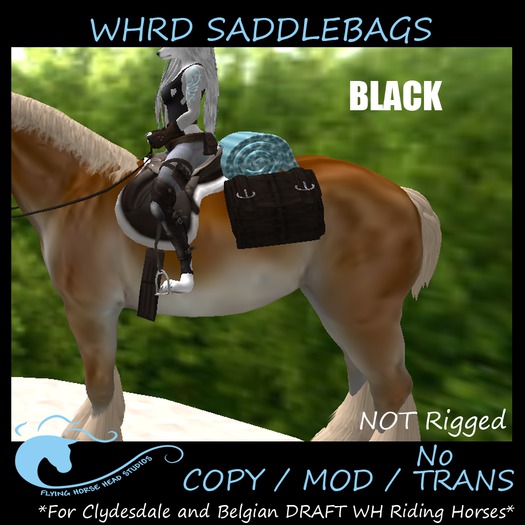 WH Riding Horse DRAFT Saddlebags - Black