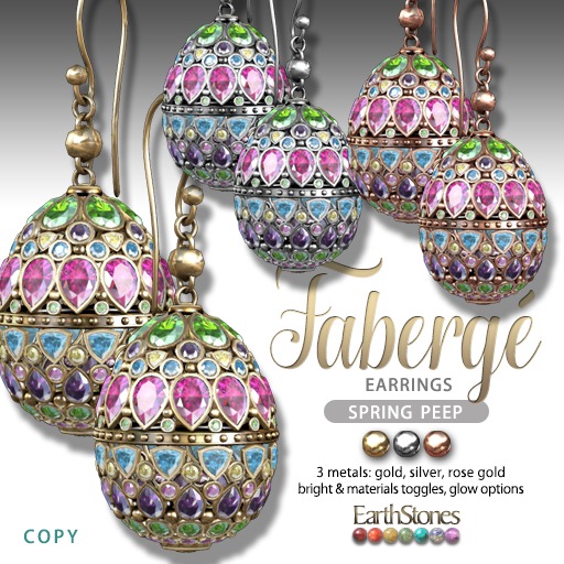 EarthStones Faberge Egg Earrings - Spring Peep