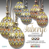EarthStones Faberge Egg Earrings - Sunny Side Up