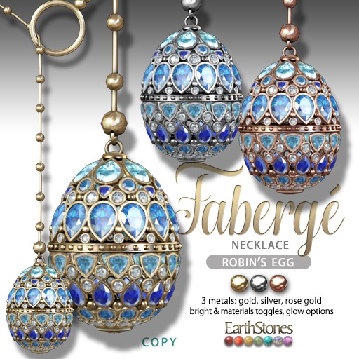 EarthStones Faberge Egg Necklace - Robin's Egg