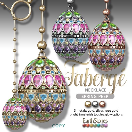 EarthStones Faberge Egg Necklace - Spring Peep