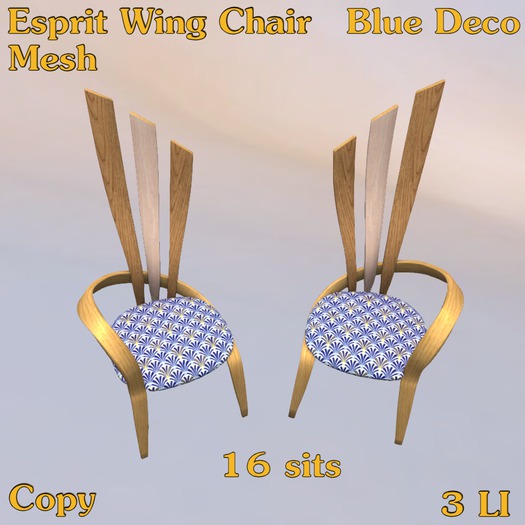 Esprit EC15 Wing Chair Set -Deco Blue
