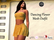 DANCING FLOWER MESH OUTFIT Yellow Mum - for Classic, Maitreya, Belleza, Slink, TMP, Tonic & Classic Avatars