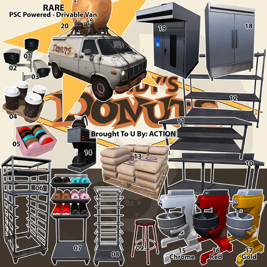 11 Action Donuts - Prep Table