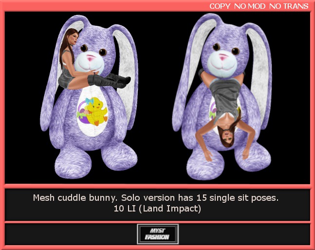 Mesh Cuddle Bunny Solo Purple -Boxed