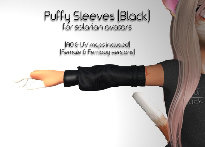 Solarian Puffy Sleeves (Black) (Female & Femboy)