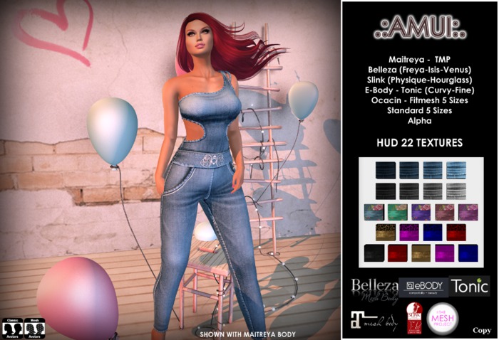 .:AMUI:. "Wendy" Bodysuit - Maitreya/Belleza/Slink