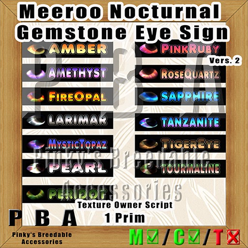 Meeroo Eye Sign "Nocturnal Gemstone" Vers. 2