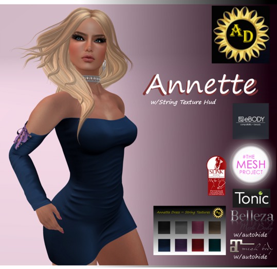 Annette Dress Blue w/ String Color Change Hud & Autohide