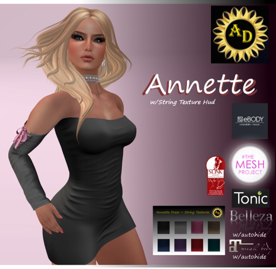 Annette Dress Grey w/ String Color Change Hud & Autohide