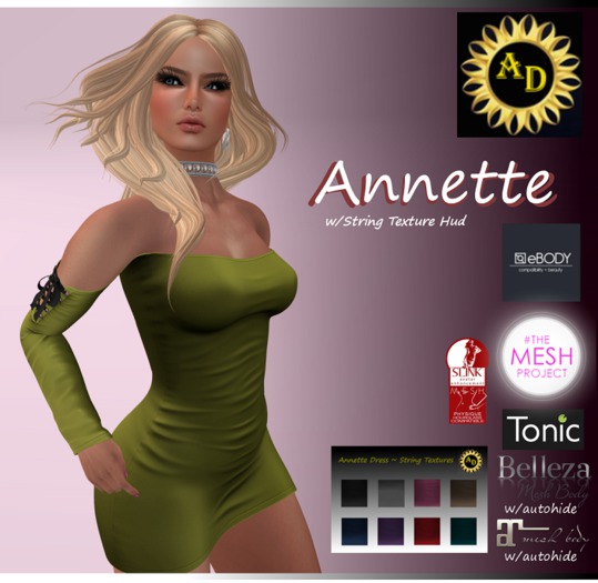 Annette Dress Green w/ String Color Change Hud & Autohide