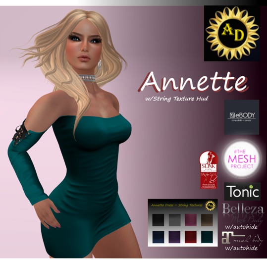 Annette Dress Teal w/ String Color Change Hud & Autohide