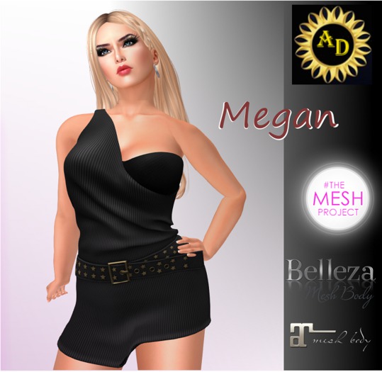 Megan Belted Solid Black Boxed