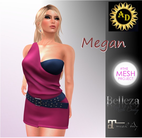 Megan Belted Pink/Blue Boxed
