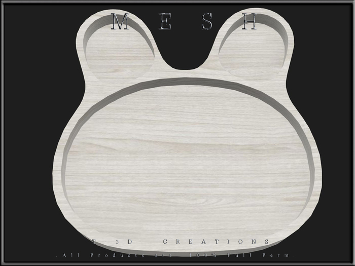 T-3D Creations [ Rabbit shaped tray ] MESH - Full Perm (#3248) 