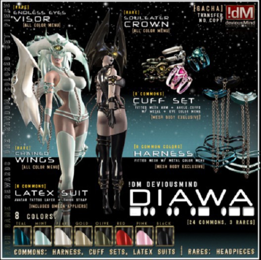 !dM Diawa - FetishHarness **TEAL** (LARA BOX)