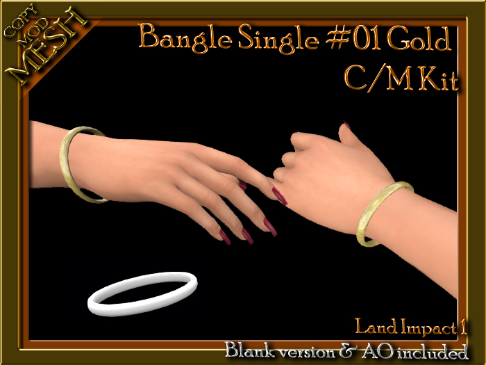 Bangle Single #01 Gold Copy Mod Mesh Kit