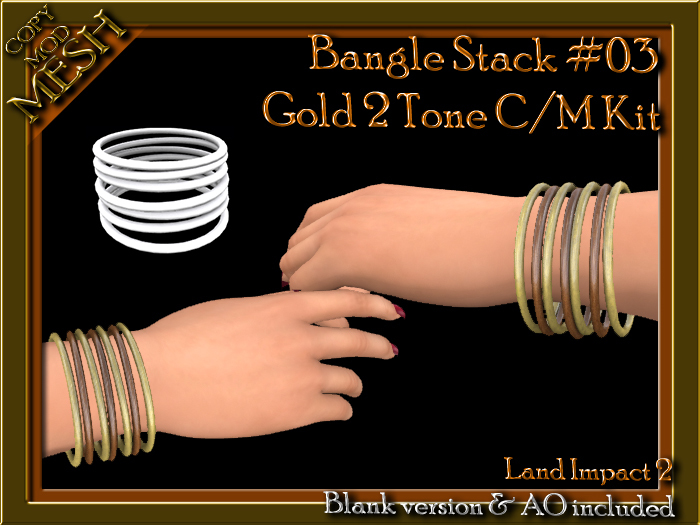 :KT&M: BangleStack #03 GOLD2TONE CM MESH -WEAR TO UNPACK