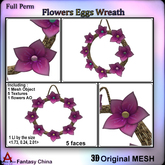 FC- Full Perm Mesh Easter Flowers Eggs Wreath 