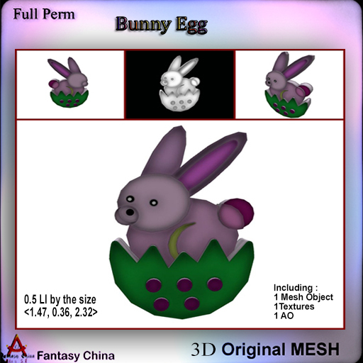 FC- Full Perm Mesh Bunny Egg