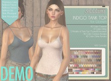 Addams "Indigo" Mesh Tank Top -Maitreya, Belleza, Slink #DEMO