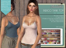 Addams "Indigo" Mesh Tank Top -Maitreya, Belleza, Slink #FATPACK