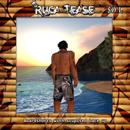 Free Boardshorts and Tanktop (in-world) Set By Ruca Tease - \(-_-)/ - Lowrise and Reg Fit - With Sculped Lace T