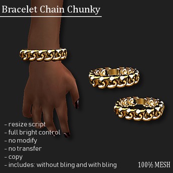 Second Life Marketplace - Bracelet Chain Chunky Gold (F) -RYCA-