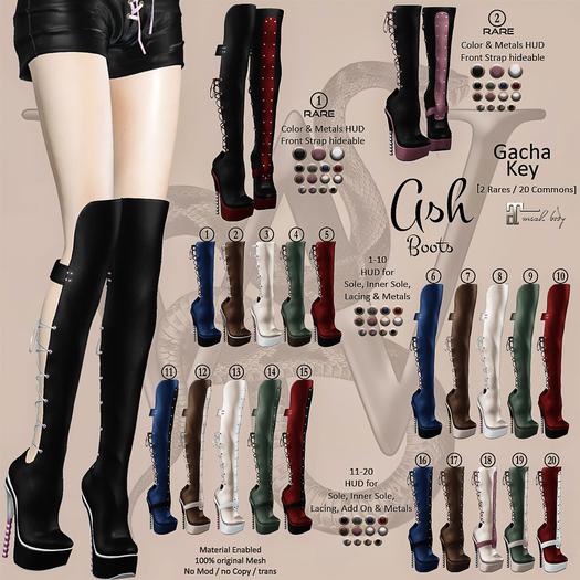 #2 Wicca's Wardrobe - Ash Short Boots RARE 2 [GACHA]