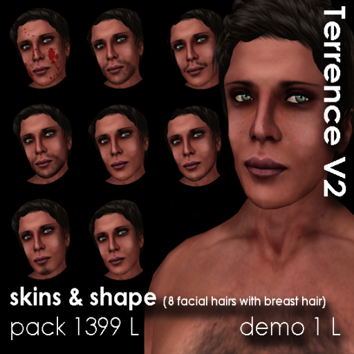 BeReal Terrence V2 Skin Pack *99 L$ SALE*