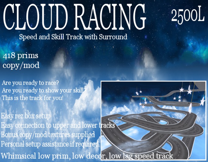 Cloud Racing Speed and Skill track