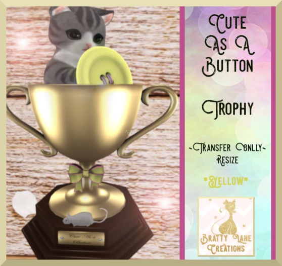 Trophy-Cute as a button-Yellow