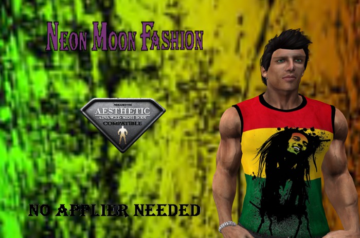 The Neon Moon Fashion-sleeveless shirt reggae bob