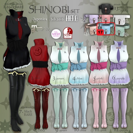 17+PIERO+shinobi Pouch Blue