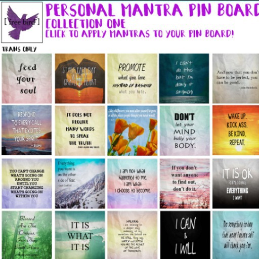 [ free bird ] Mantra Board Pin - In A Drop