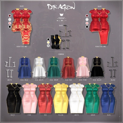 -Pixicat- Dragon.Dress Mini - Black (Freya)