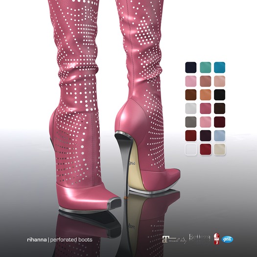 [Gos] Rihanna Perforated Boots - Blueberry