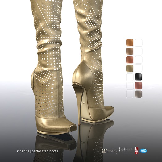 [Gos] Rihanna Perforated Boots - Metallic