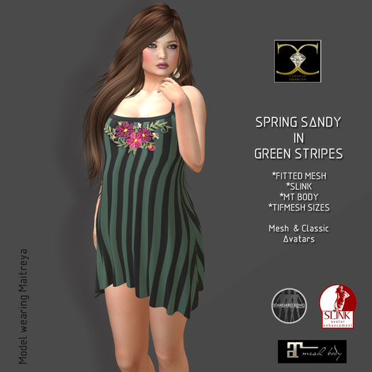 SPRING SANDY IN GREEN STRIPES