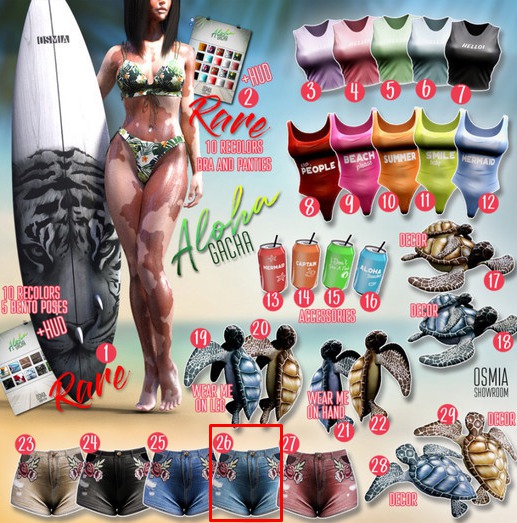 OSMIA - Aloha.Gacha.Jeans - Light Blue - Maitreya