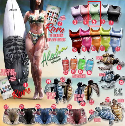 OSMIA - Aloha.Gacha.Top  - Green - Maitreya