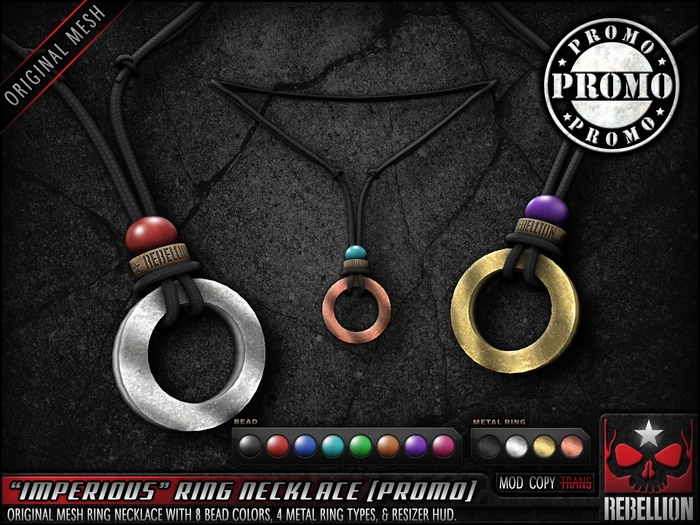= REBELLION = "IMPERIOUS" RING NECKLACE - DEMO
