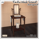[V/W] Emilia Wash Stand Cherrywood - Rustic chamber basin, medieval furniture mesh
