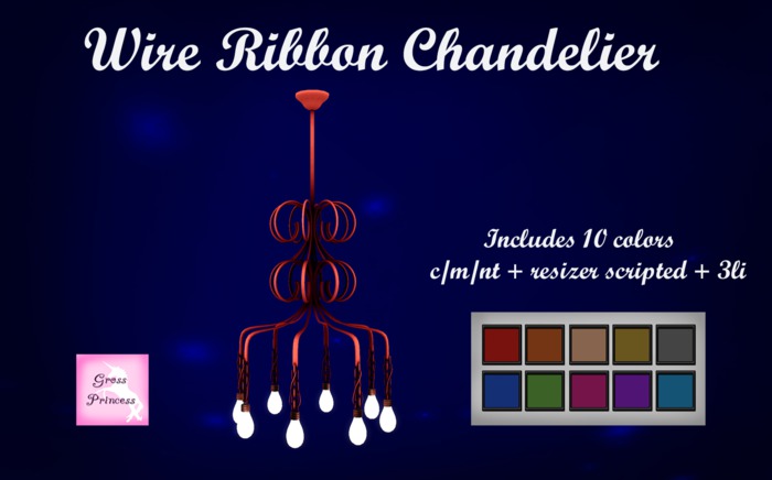 {.Gross Princess.} Wire Ribbon Chandelier