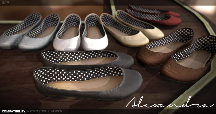 DROPS - Alexandra Flats (FATPACK) <MAITREYA, SLINK, RESIZE>