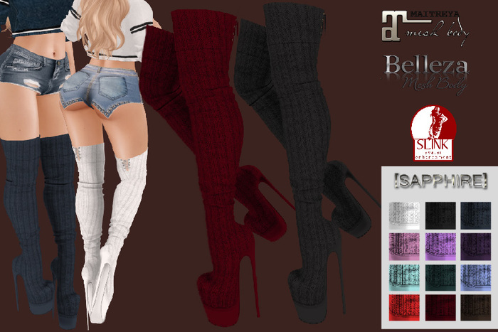 [SAPPHIRE] High Boots  knitted