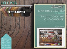 Addams "Blade" Mesh Crop Top for Maitreya, Belleza, Slink #GOLD PACK