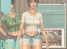 Addams "Blade" Mesh Crop Top for Maitreya, Belleza, Slink #DEMO