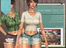 Addams "Blade" Mesh Crop Top for Maitreya, Belleza, Slink #FATPACK